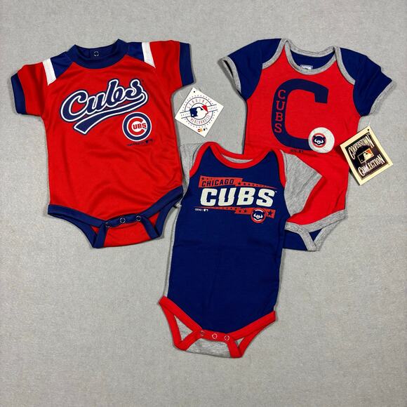 NWT 6-9M Cooperstown Collection Chicago Cubs baby one piece bodysuit infant - Picture 6 of 6